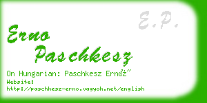 erno paschkesz business card